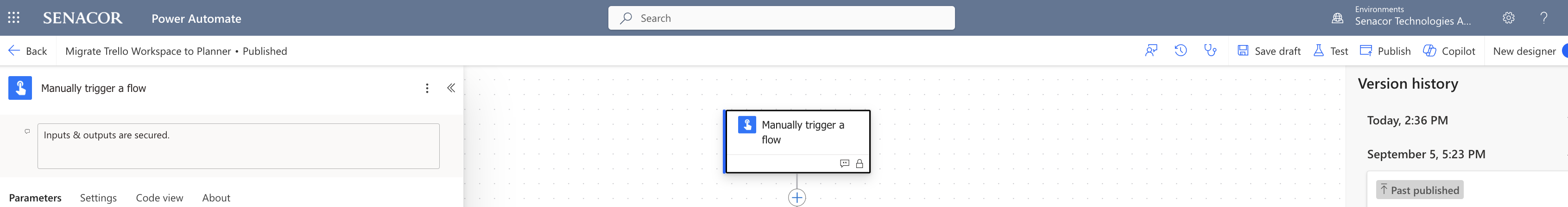 Power Automate Cloud Flow Designer Dashboard View